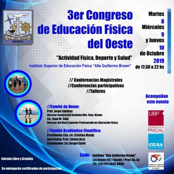  3° Congreso de la Educación Física del Oeste, "Actividad Física y Salud”